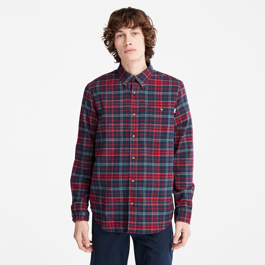 Timberland Tartan Shirt With Solucellairandtrade; Technology For Men In Red Red, Size S