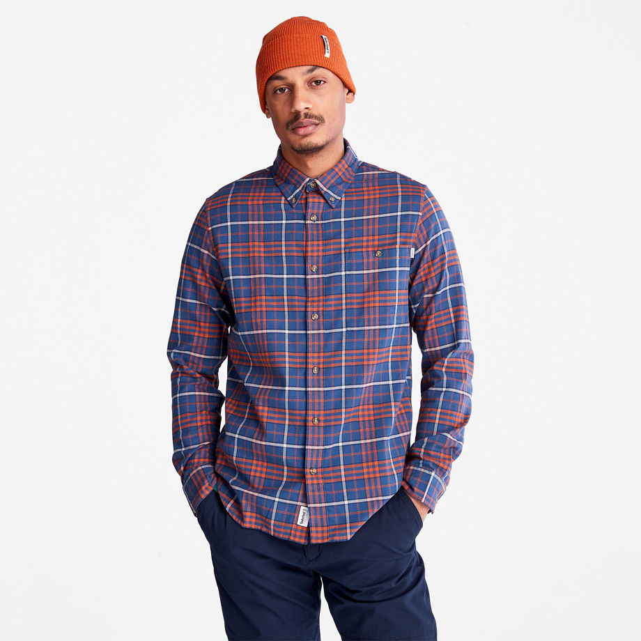 Timberland Tartan Shirt With Solucellair Technology For Men In Blue Blue