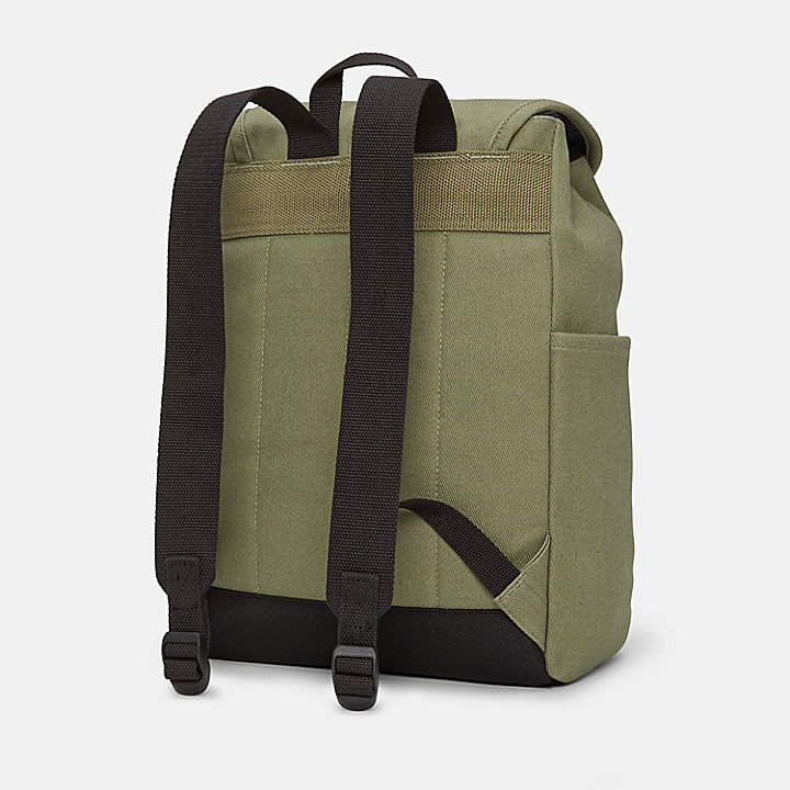 Canvas and Leather Backpack for Women in Green