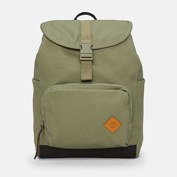 Canvas and Leather Backpack for Women in Green