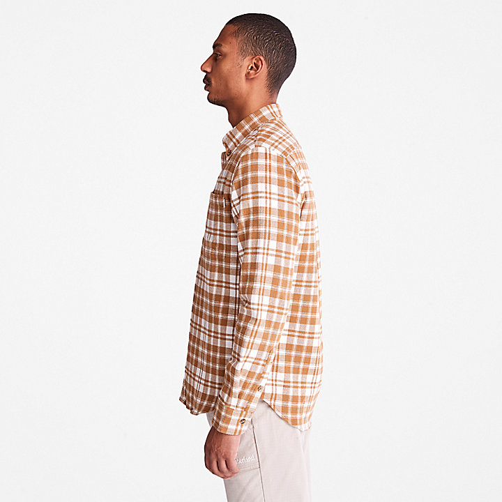 Flannel Checked Shirt for Men in Brown