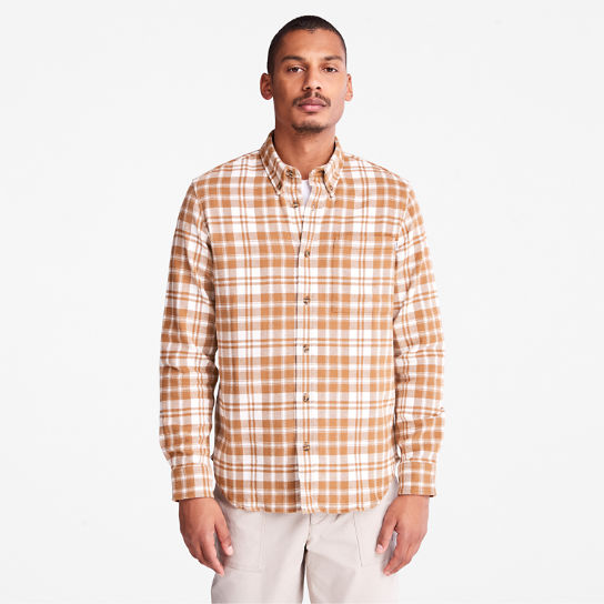 Camisa de franela a cuadros para hombre en marrón | Timberland