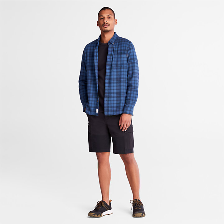 Flannel Checked Shirt for Men in Navy-