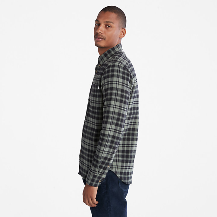 Flannel Checked Shirt for Men in Green-