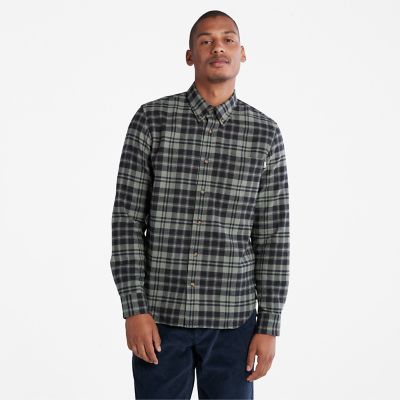 Timberland Flannel Checked Shirt For Men In Green Green