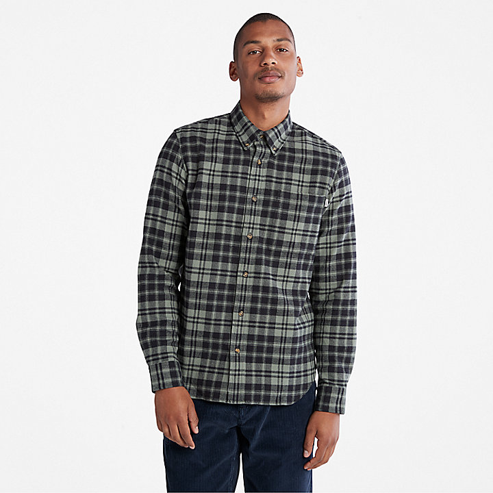 Flannel Checked Shirt for Men in Green