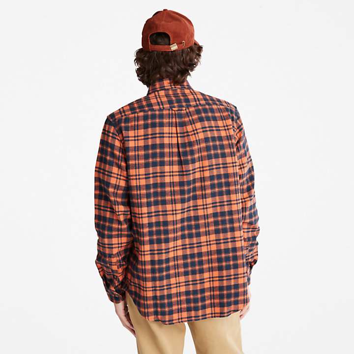Flannel Checked Shirt for Men in Orange-