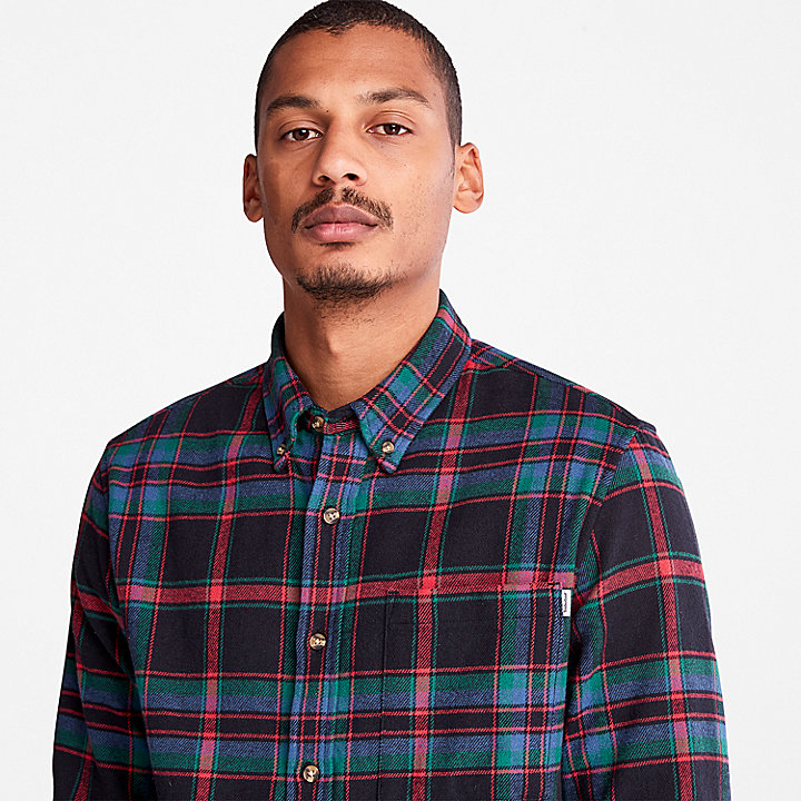 Heavy Flannel Check Shirt for Men in Red