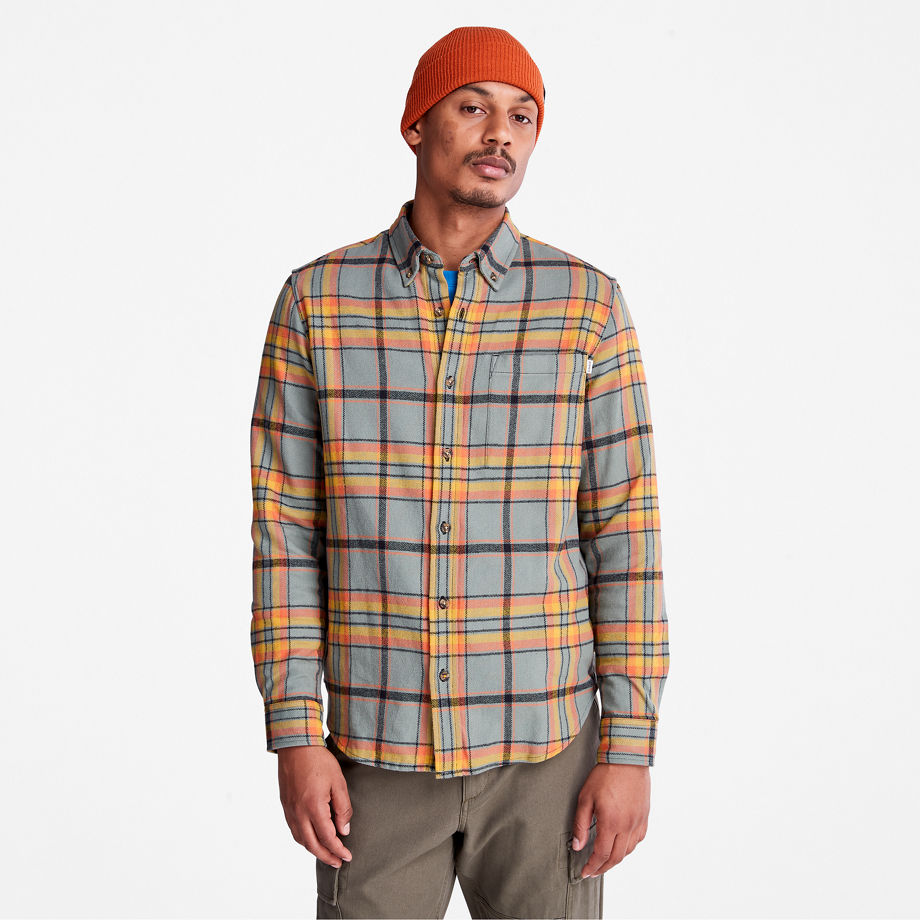 Timberland Heavy Flannel Check Shirt For Men In Green Green, Size M