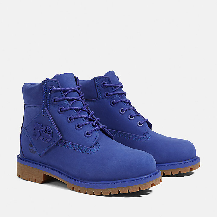 Timberland® 50th Edition Premium 6-Inch Waterproof Boot for Youth in Blue