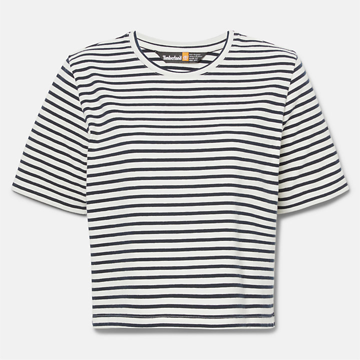 Stripe Baby T-Shirt mit Logo für Damen in Blau-