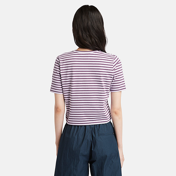 Stripe Baby T-Shirt mit Logo für Damen in Violett
