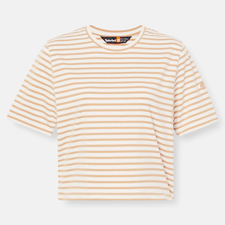 Stripe Baby T-Shirt mit Logo für Damen in Gelb-
