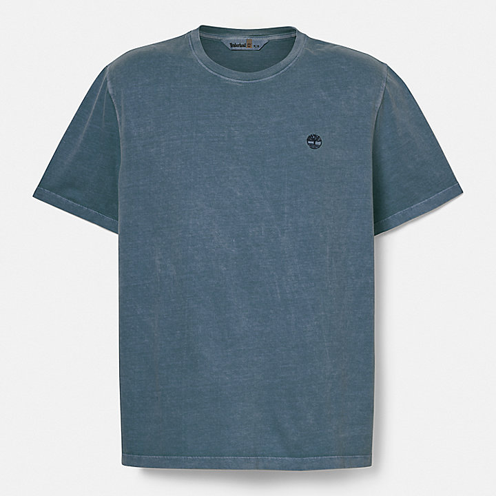 Camiseta teñida en prenda para hombre en azul marino