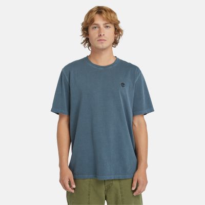 Timberland T-shirt Garment-dyed Da Uomo In Blu Marino Blu Marino