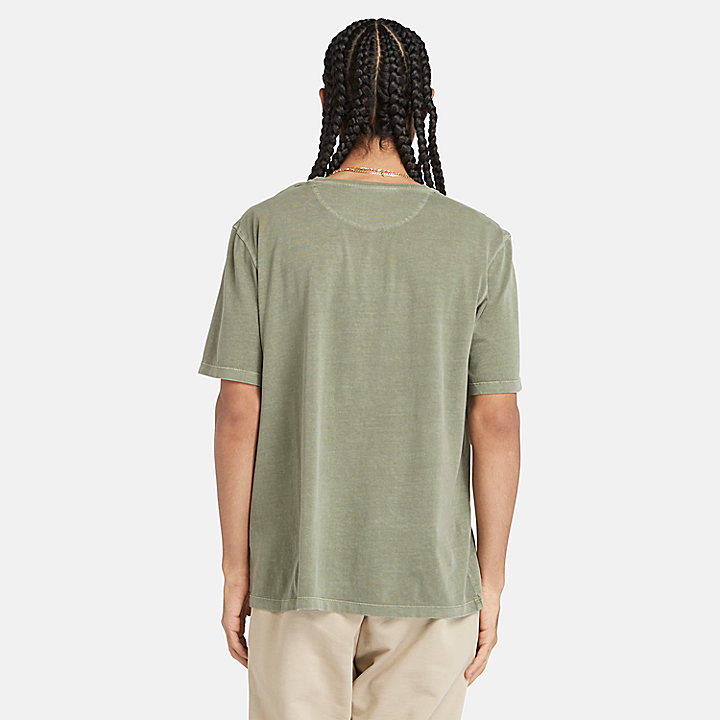 Stückgefärbtes T-Shirt für Herren in Grün