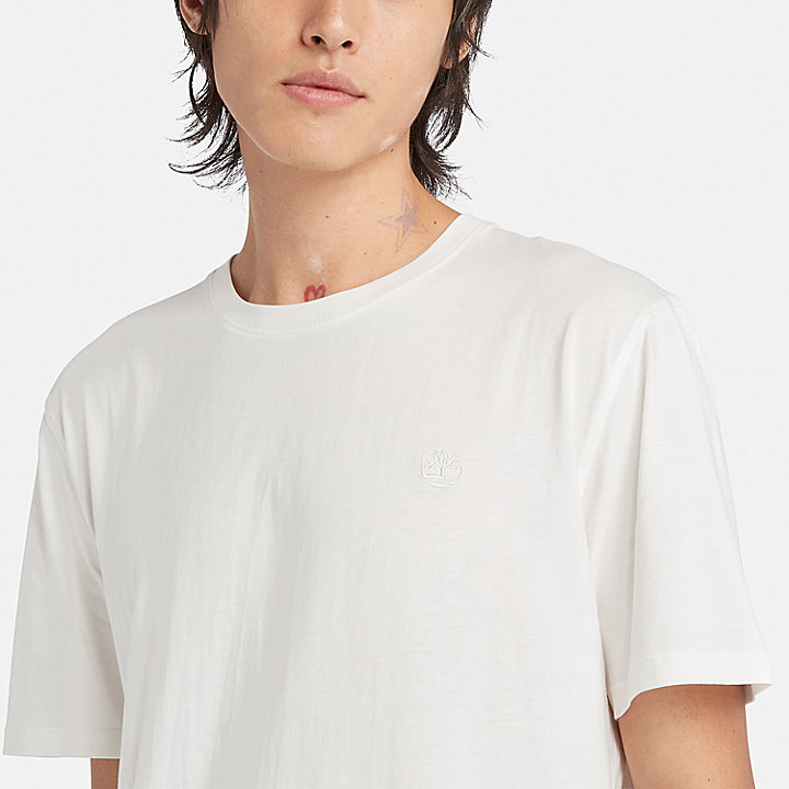 T-shirt voor heren in stof in Wit
