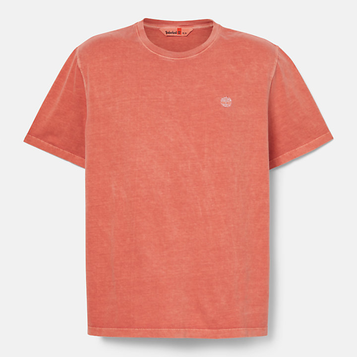 Garment-dyed T-Shirt for Men in Light Orange-