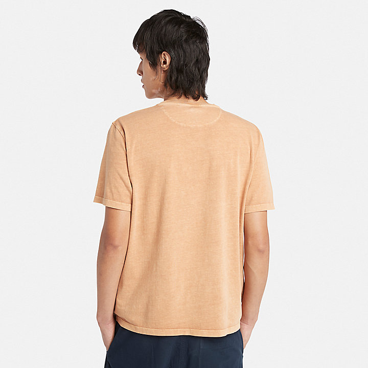 T-shirt Garment-Dyed da Uomo in giallo scuro