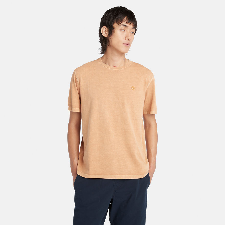 Timberland T-shirt Garment-dyed Da Uomo In Giallo Scuro Giallo