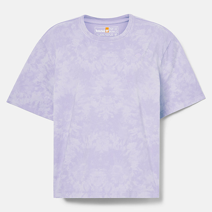 Camiseta con estampado tie-dye para mujer en morado