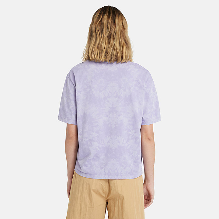 Camiseta con estampado tie-dye para mujer en morado