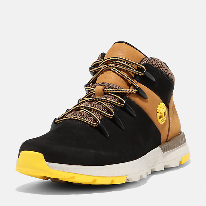Sprint Trekker Leather Hiking Boot for Men in Black-