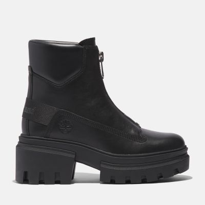 Timberland Everleigh Front-zip Boot For Women In Black Black, Size 6.5