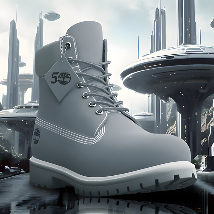 Timberland® 50th Edition Premium 6-Inch Boot imperméables pour homme en gris clair-
