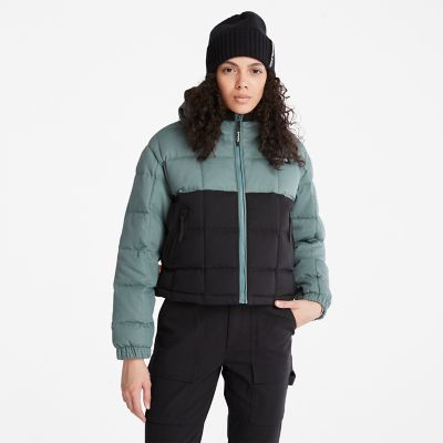 Timberland Canvas Puffer Jacket For Women In Green Green