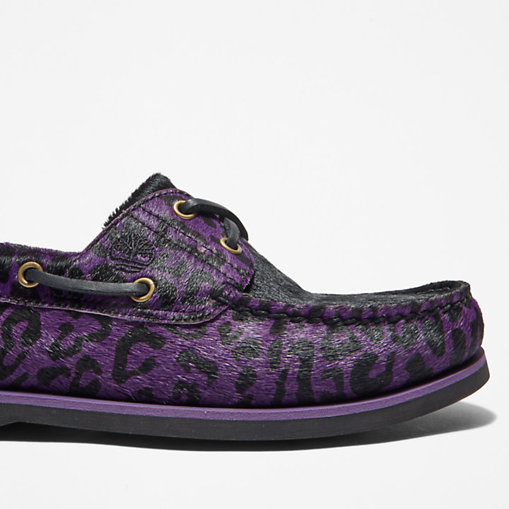Chaussure bateau classique à œillets pour homme en violet-