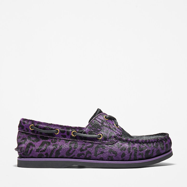 Chaussure bateau classique à œillets pour homme en violet-