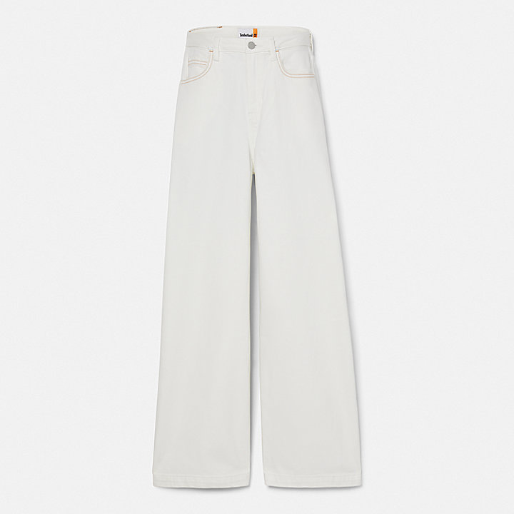 Pantalones de estilo carpintero con tecnología Refibra™ para mujer en blanco