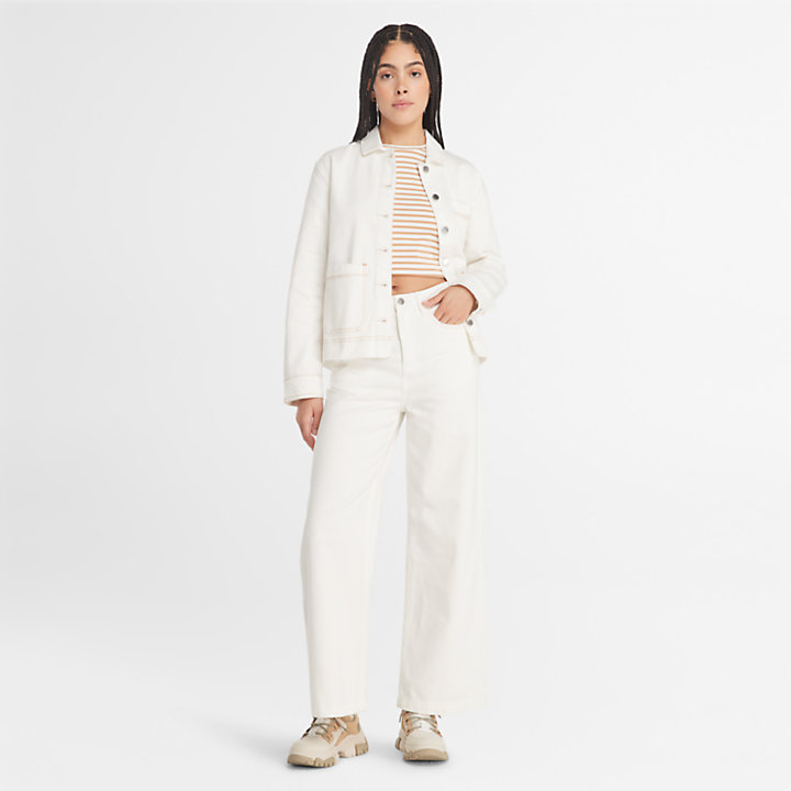 Pantalones de estilo carpintero con tecnología Refibra™ para mujer en blanco-