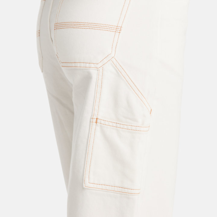 Pantalones de estilo carpintero con tecnología Refibra™ para mujer en blanco-