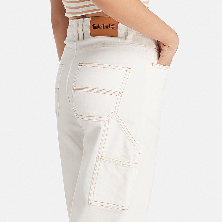Pantalon charpentier avec technologie Refibra™ pour femme en blanc