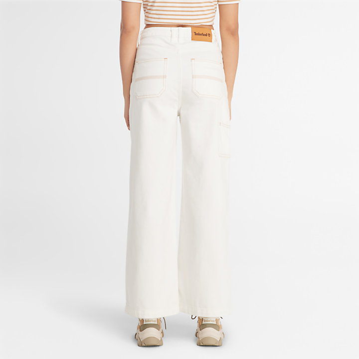 Pantaloni stile carpentiere con Tecnologia Refibra™ da Donna in bianco-