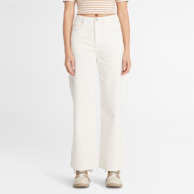Timberland Carpenter Trousers With Refibra Technology For Women In White White