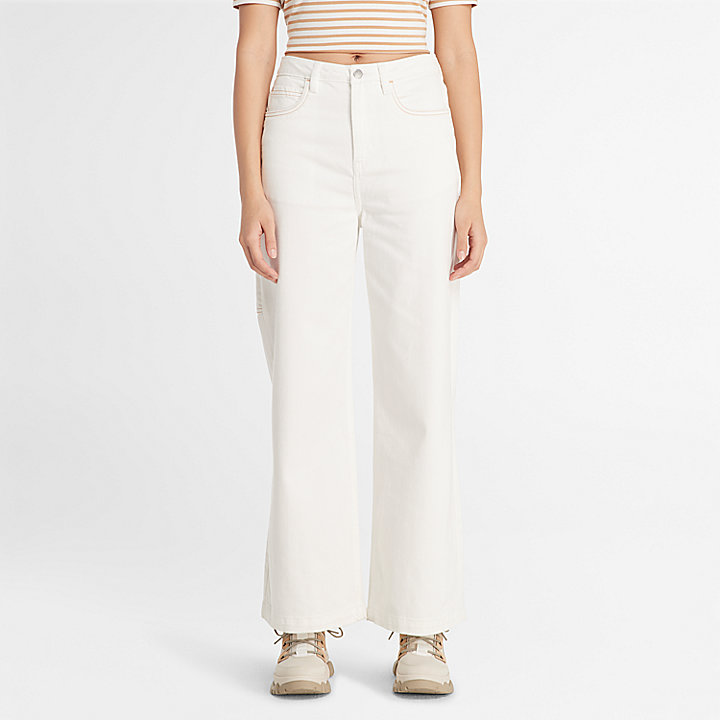 Pantaloni stile carpentiere con Tecnologia Refibra™ da Donna in bianco