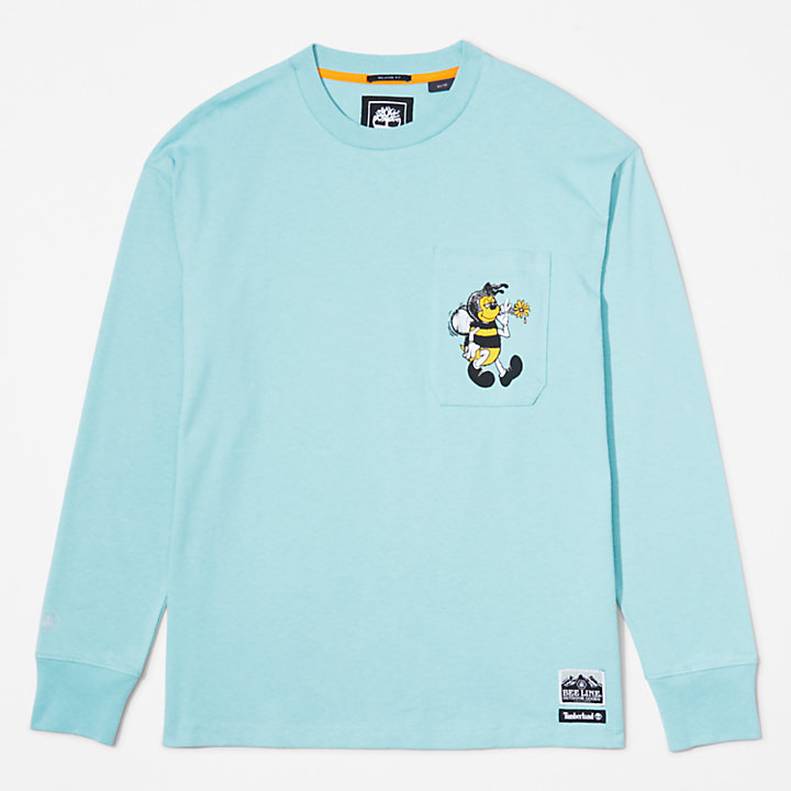 Bee Line x Timberland® Langarm-T-Shirt mit Grafik hinten in Blau-