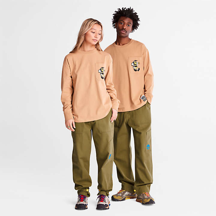 Bee Line x Timberland® Back-graphic Long-sleeved T-Shirt in Brown ...