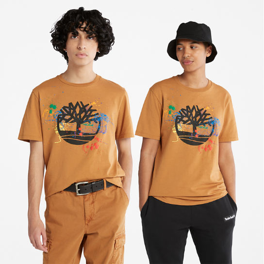 T-shirt Paint Pride in giallo scuro | Timberland