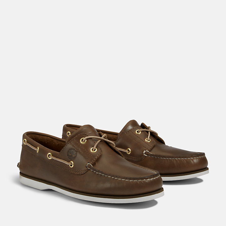 Classic Boat Shoe for Men in Brown Full Grain-