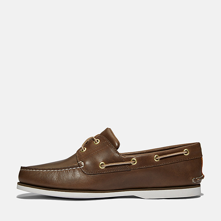 Classic Boat Shoe for Men in Brown Full Grain