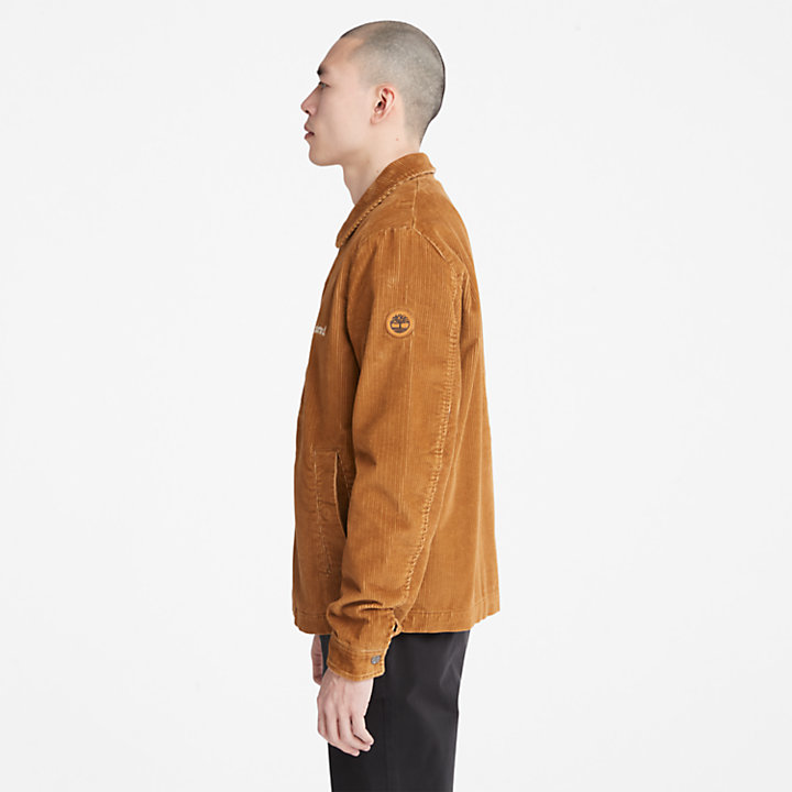 Corduroy Chore Jacket for Men in Brown-