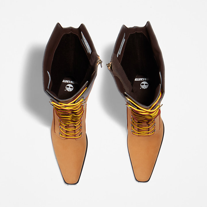 Veneda Carter x Timberland® Botas altas con cordones para mujer en amarilla-