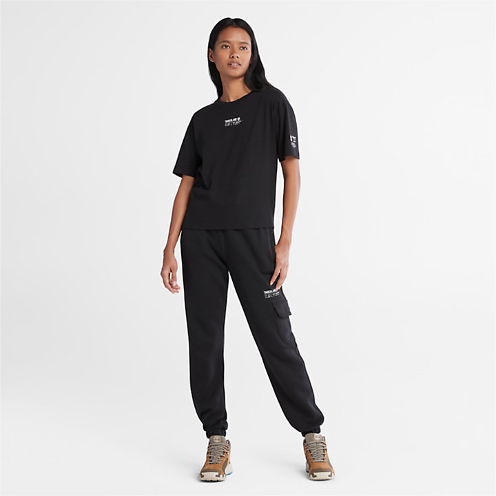 T-Shirt mit Tencel™ x Refibra™-Technologie für Damen in Schwarz-