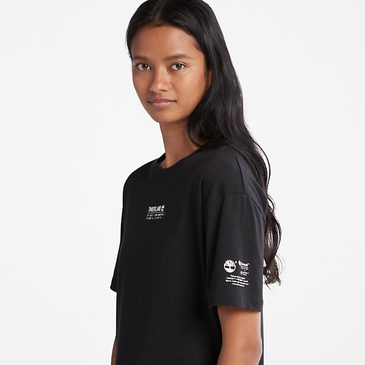 T-Shirt mit Refibra™-Technologie für Damen in Schwarz-