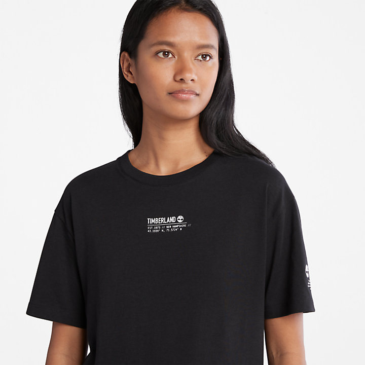 T-shirt avec technologie Tencel™ x Refibra™ pour femme en noir-