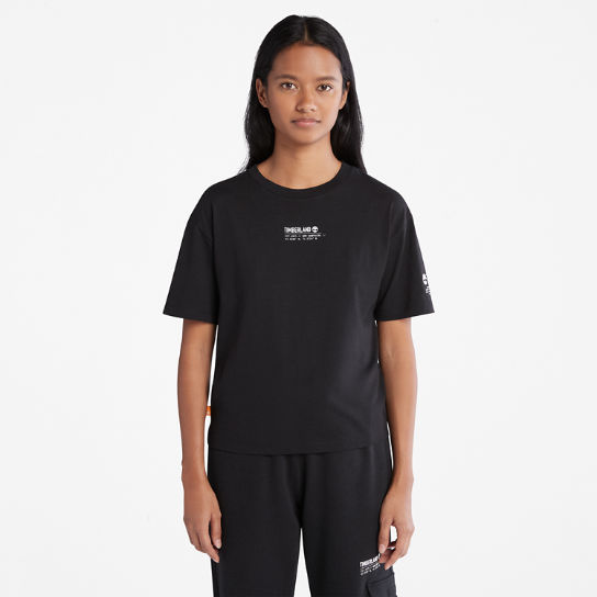 T-shirt met Tencel™ x Refibra™-technologie voor dames in zwart | Timberland